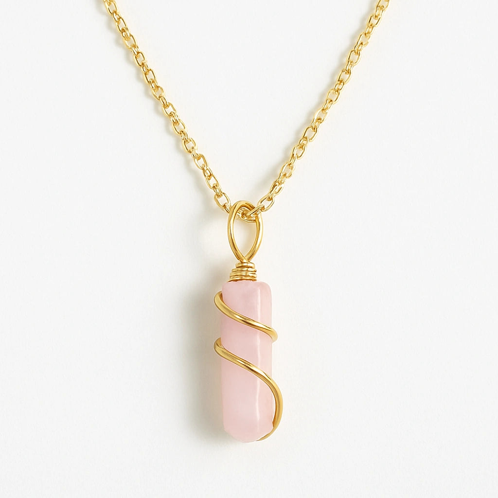 Heart's Embrace: Rose Quartz Pendant Necklace | Love, Emotional Healing & Compassion Energy