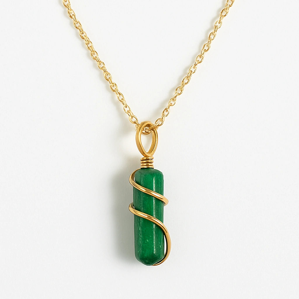 Verdant Fortune: Green Aventurine Pendant Necklace | Luck, Prosperity & Heart Healing Energy