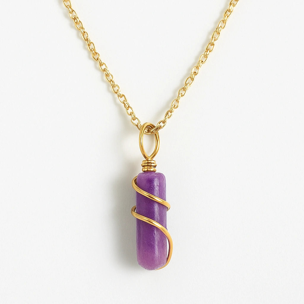 Spirit Bloom: Amethyst Pendant Necklace | Spiritual Wisdom, Calm & Protection Energy