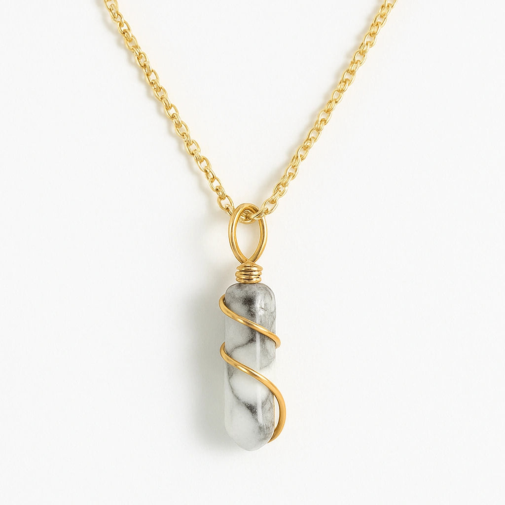 Serenity Stream: Howlite Pendant Necklace | Calming, Clarity & Peaceful Energy
