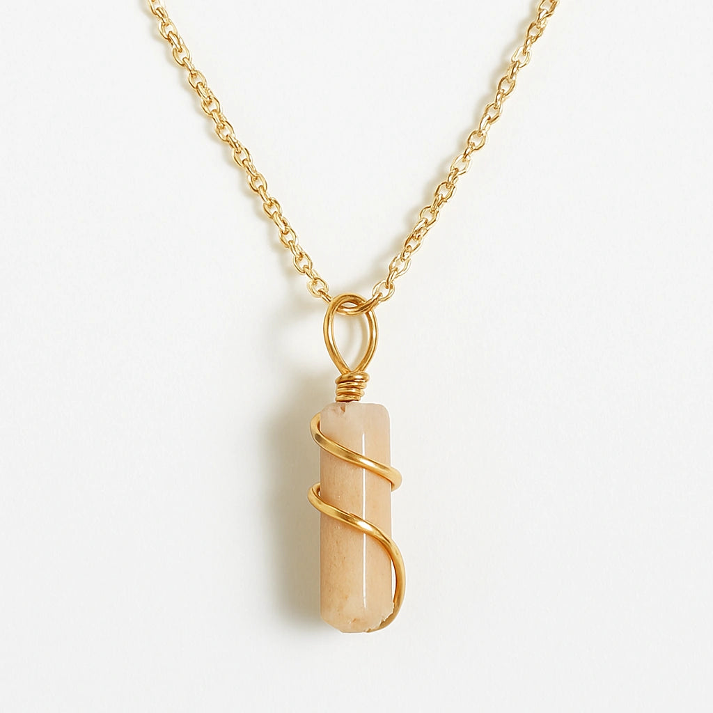 Lunar Bloom: Peach Moonstone Pendant Necklace | Intuition, Nurturing & New Beginnings Energy