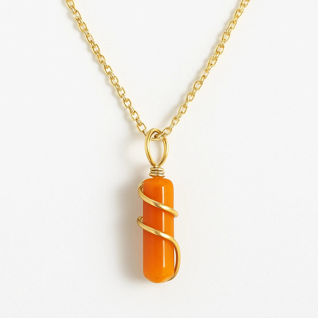 Ignite Spirit: Carnelian Pendant Necklace | Vitality, Courage & Creativity Energy