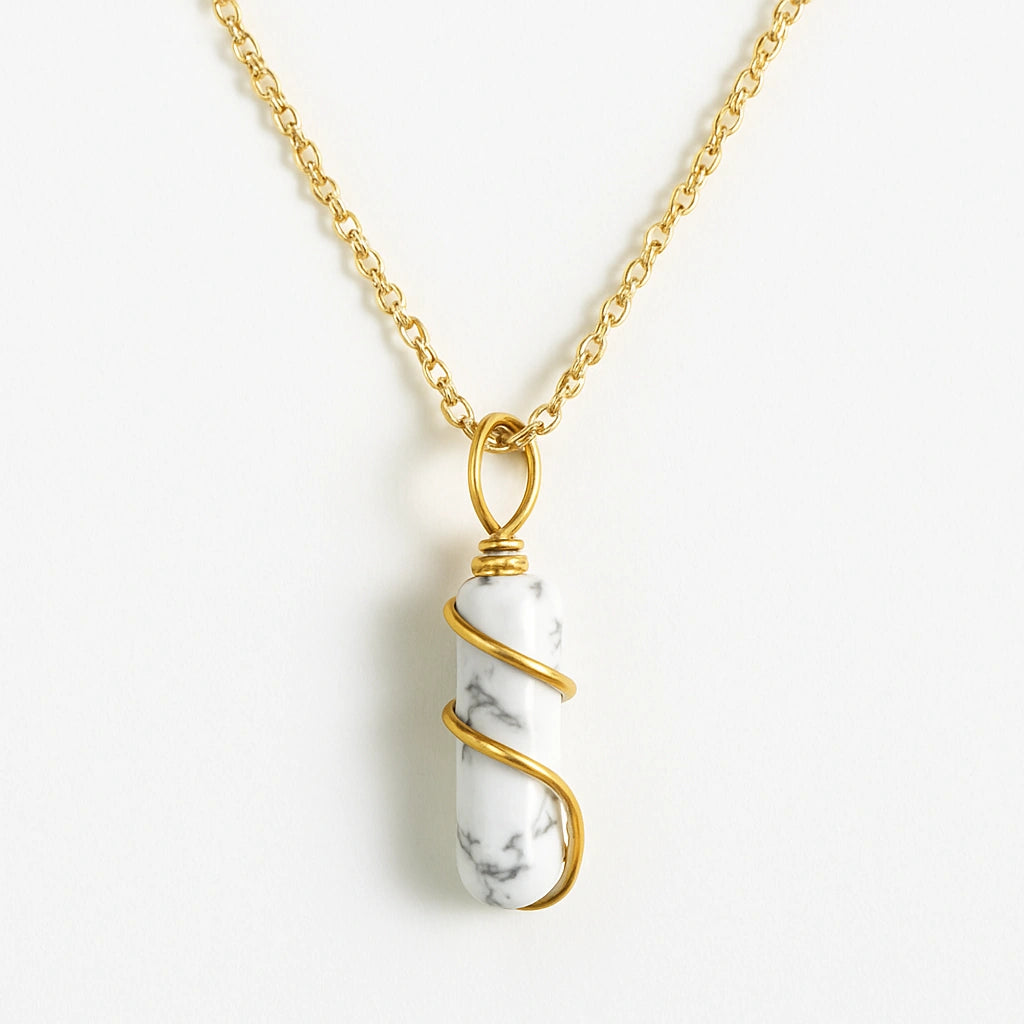 Serenity Stream: Howlite Pendant Necklace | Calming, Clarity & Peaceful Energy