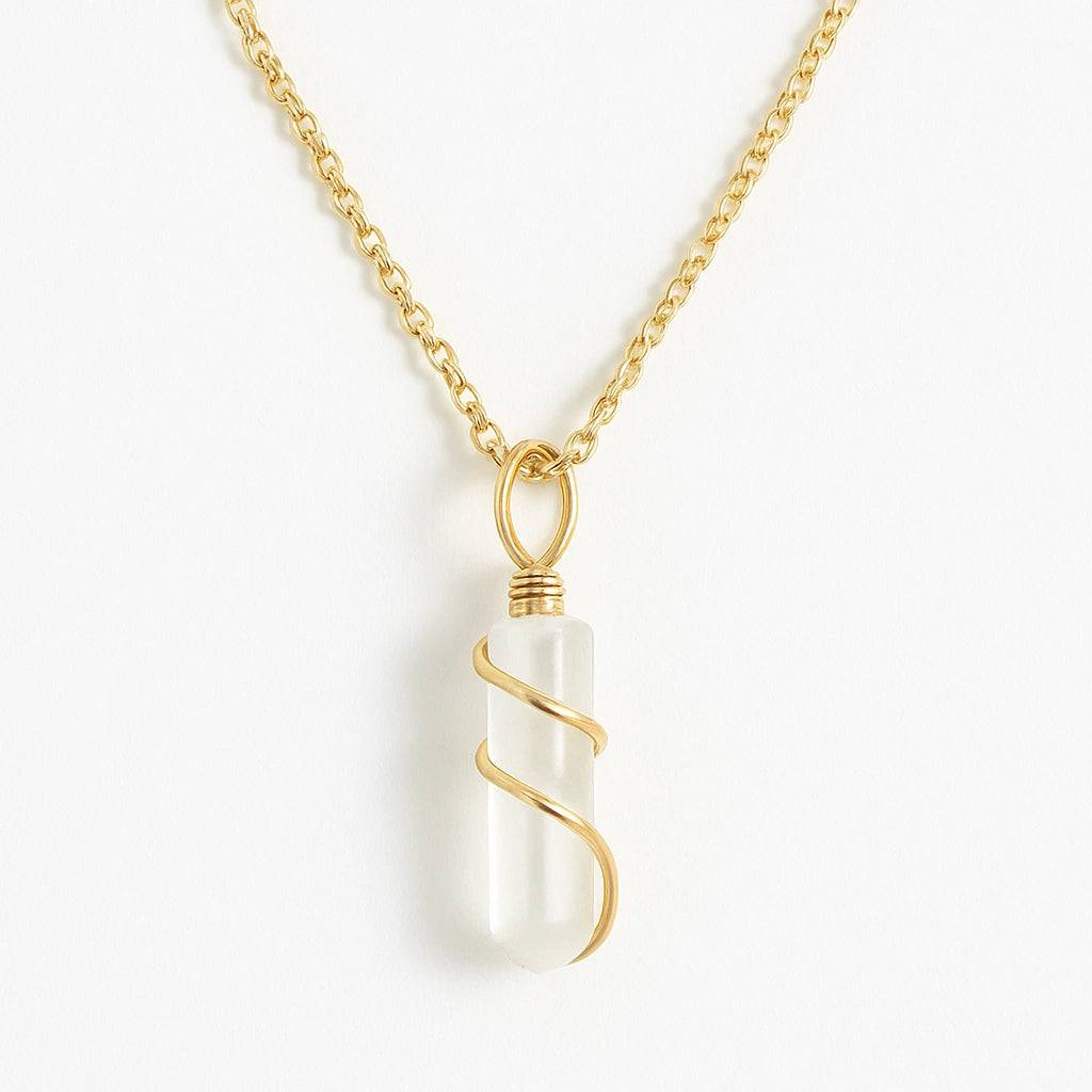 Radiant Clarity: Clear Quartz Pendant Necklace | Energy, Amplification & Manifestation